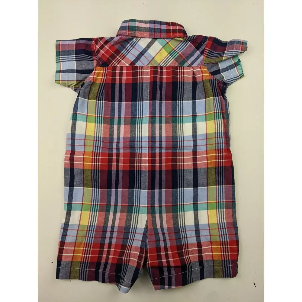 Ralph Lauren Plaid Romper - 6-9 Months